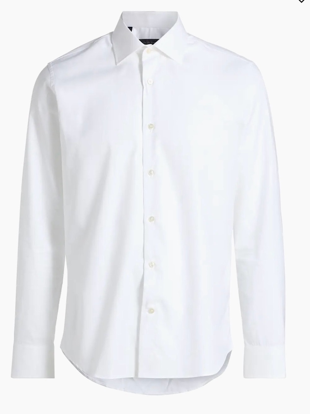 100% Cotton, Saks Fifth Avenue, Men's Slim Fit White Dress Shirt, Neck size 14.5